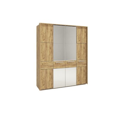 Шкаф 4-х дверный №224 с зеркалом МК 52 (Корвет)